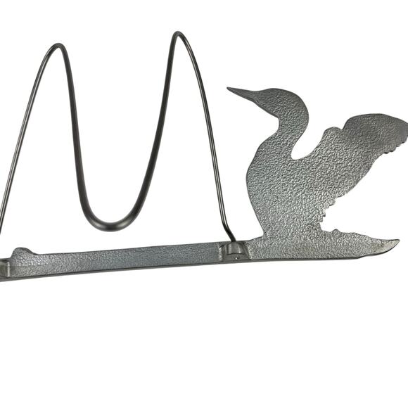 Vintage Amos Pewter Canada Loons Picture Card Postcard Holder Bird Decor 1992 - Picture 5 of 6